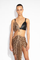 Chainmail Ring Detail Dress in Leopard
