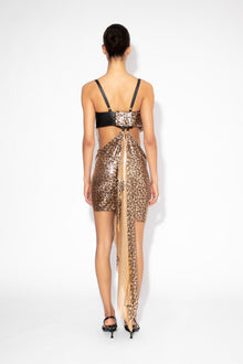 Chainmail Ring Detail Dress in Leopard