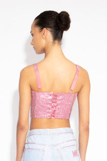 Crystal Corset Top in Pink