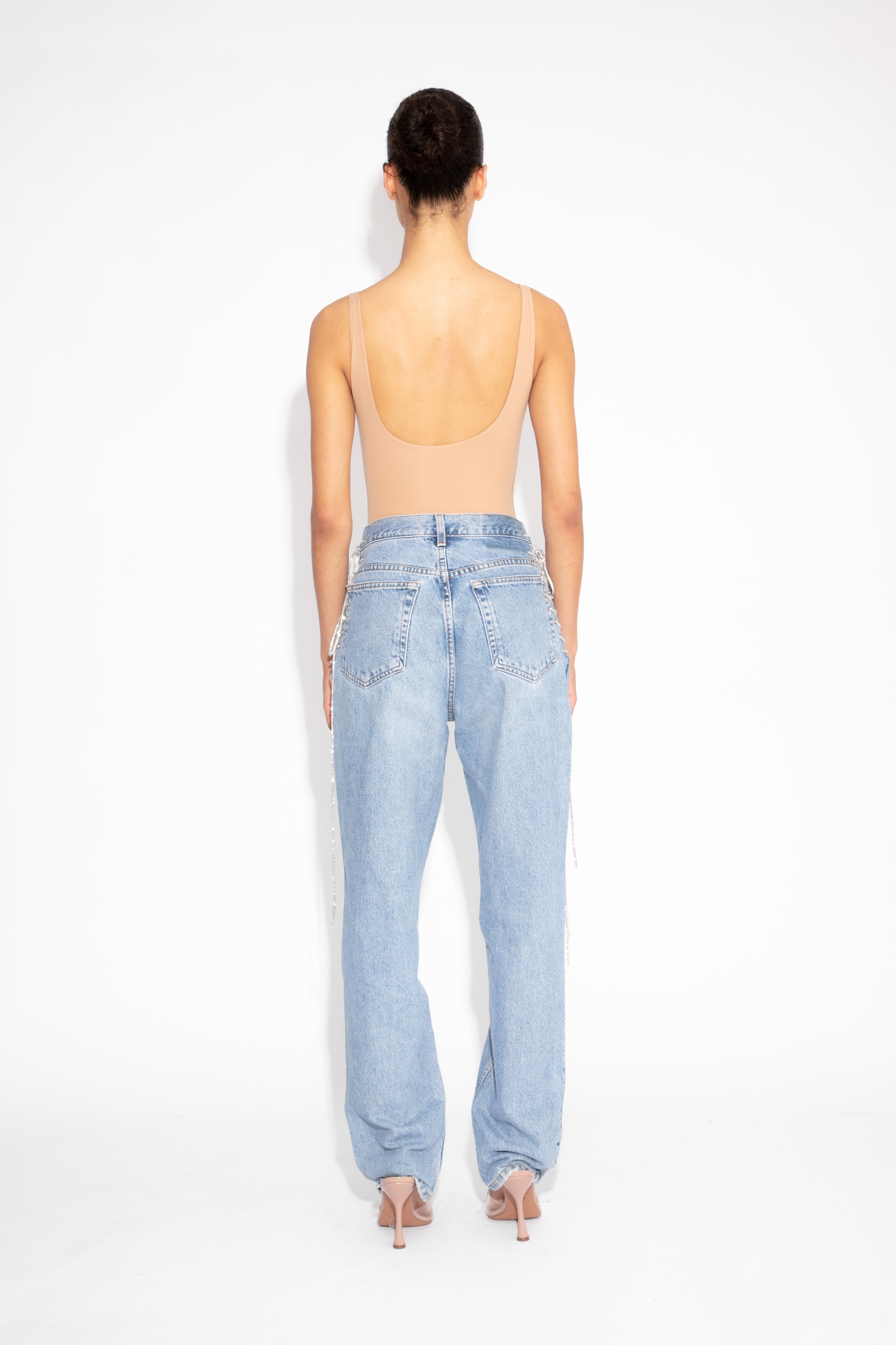 Vintage Crystal Lace Up Jeans