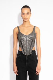 Crystal Corset Top in Black