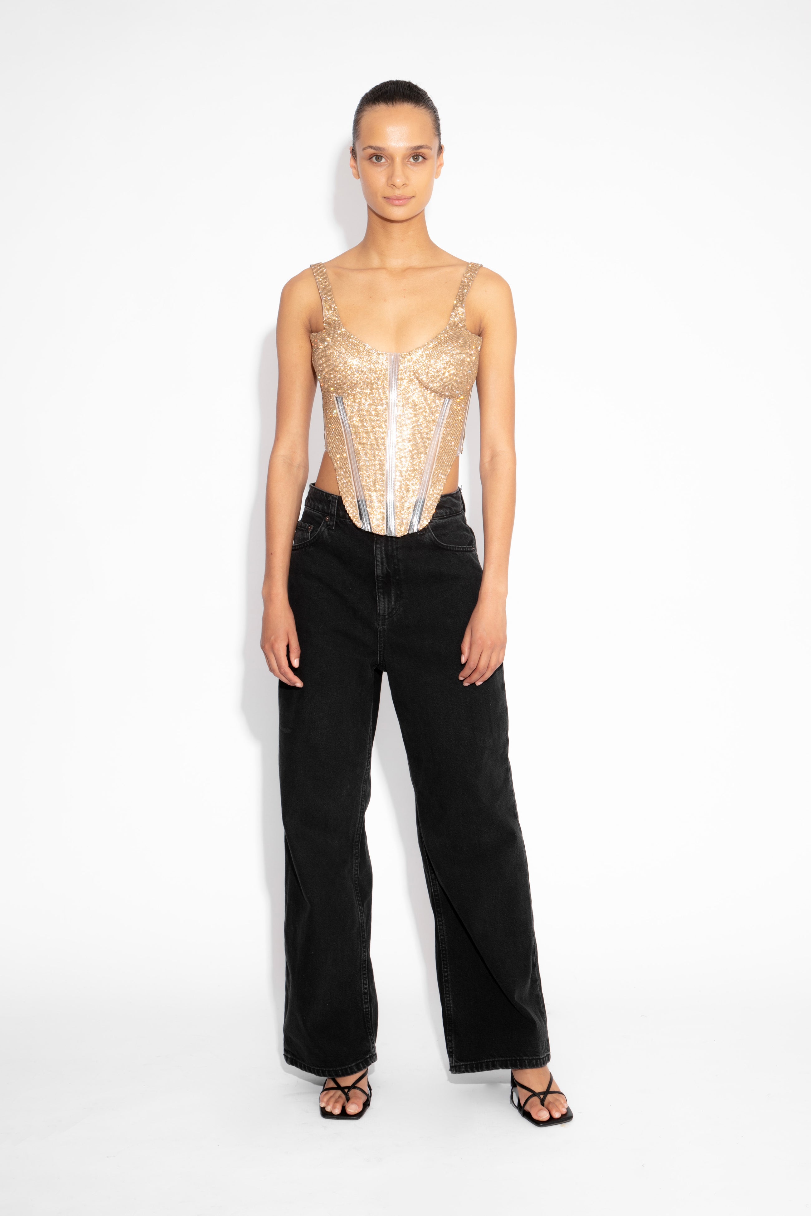 Crystal Corset Top in Gold