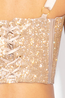 Crystal Corset Top in Gold