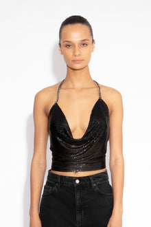 Double Chain Chainmail Top in Black