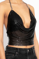 Double Chain Chainmail Top in Black