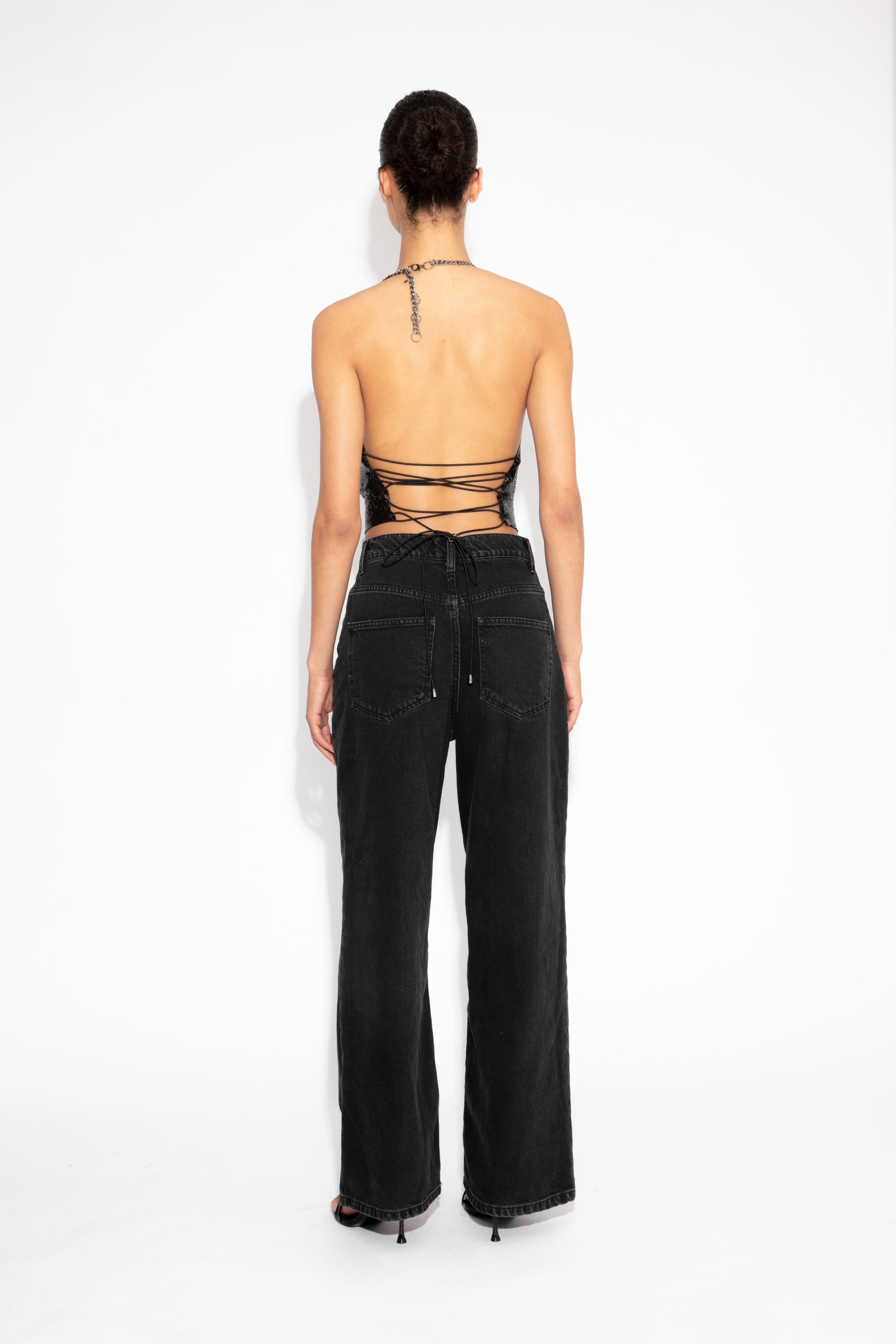 Double Chain Chainmail Top in Black