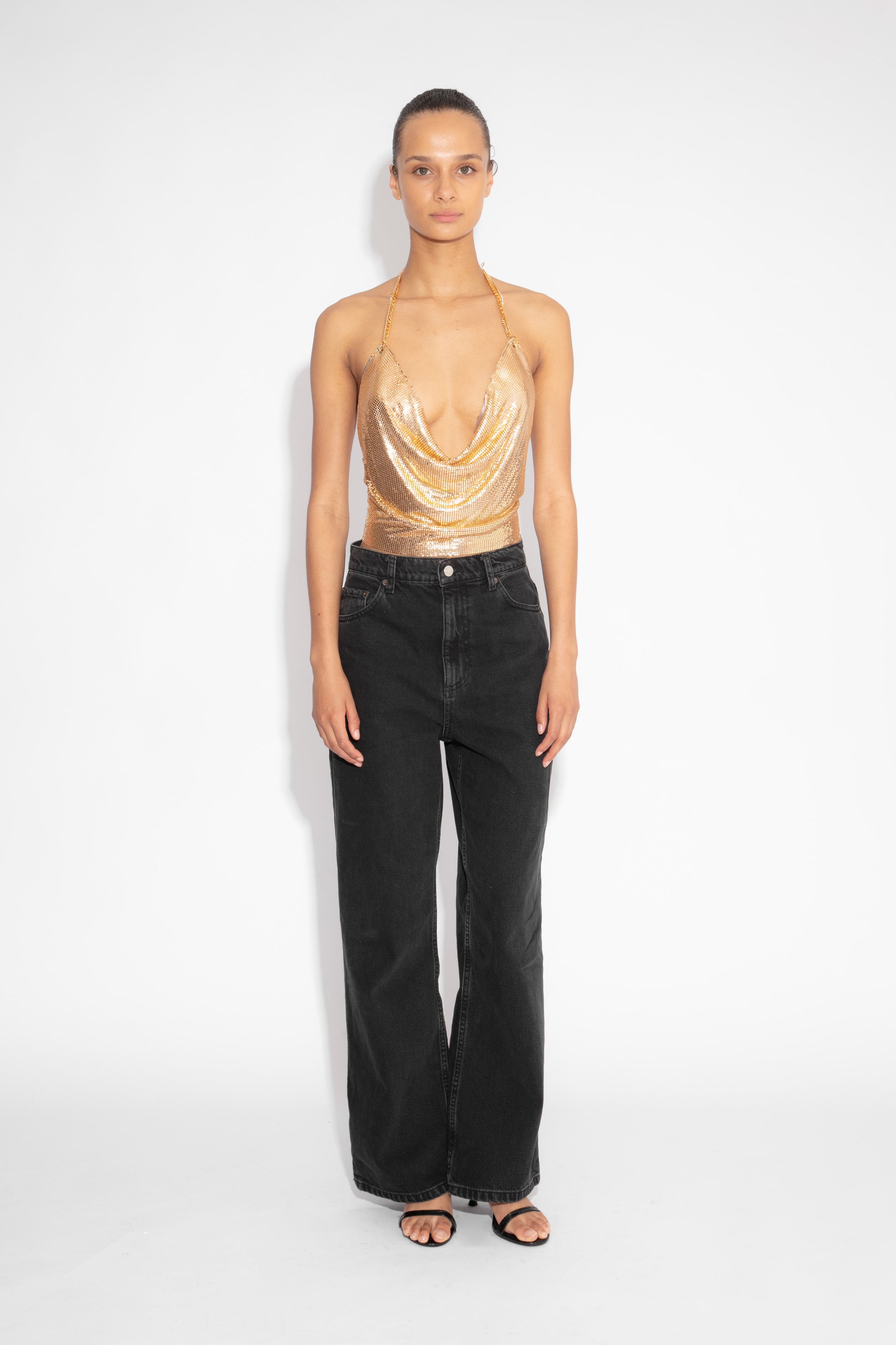 Double Chain Chainmail Top in Gold