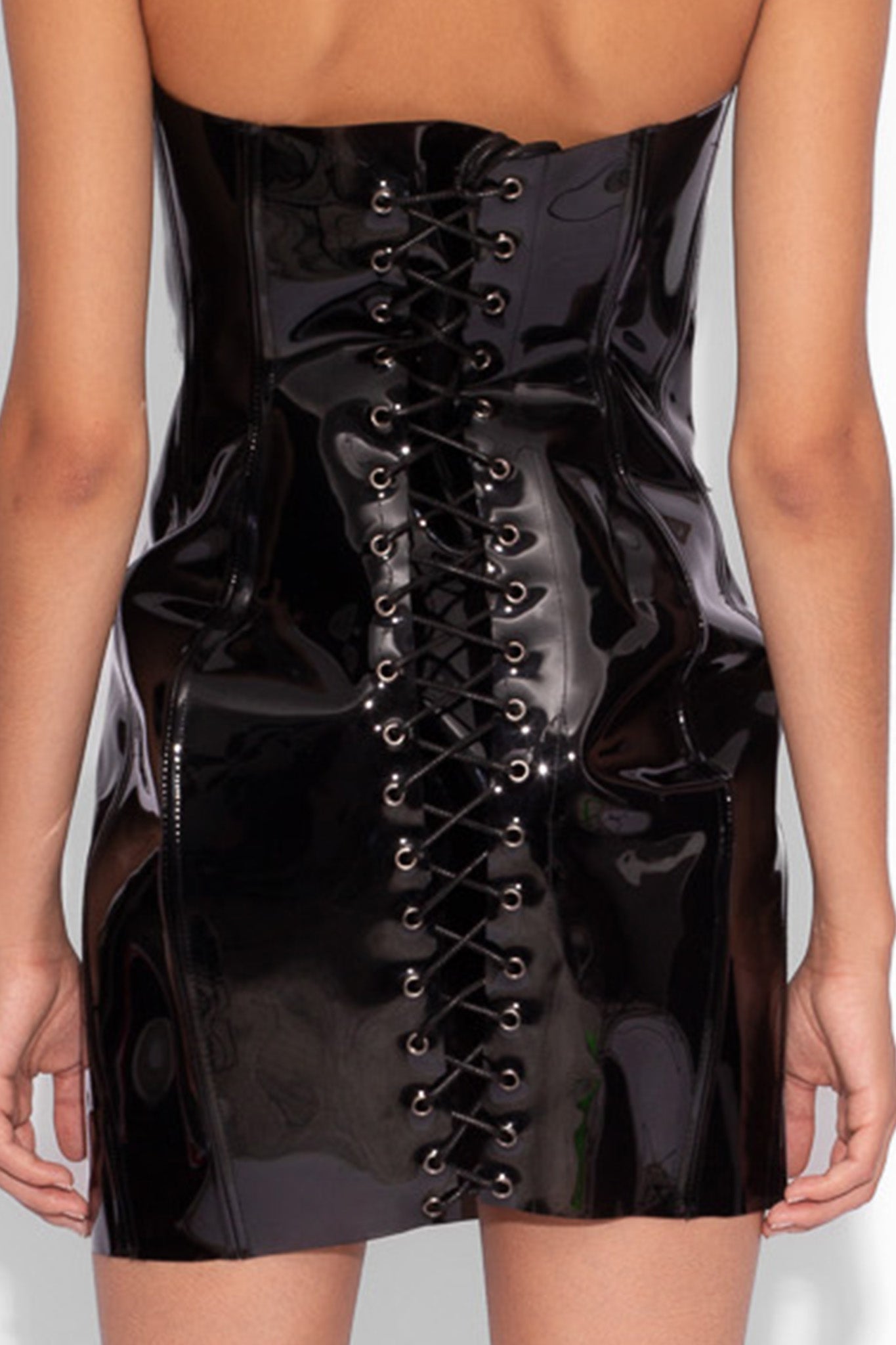 PVC Sculpted Dress in Black