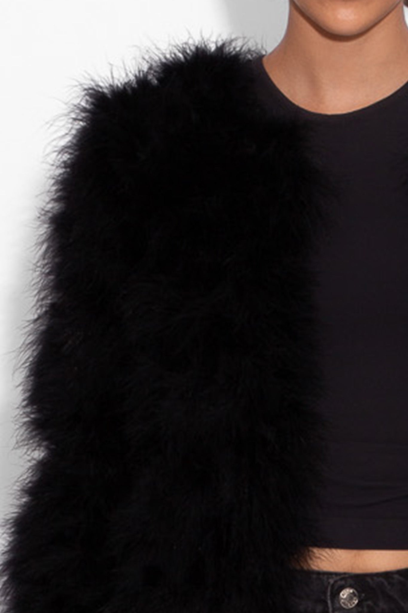 Black Marabou Jacket