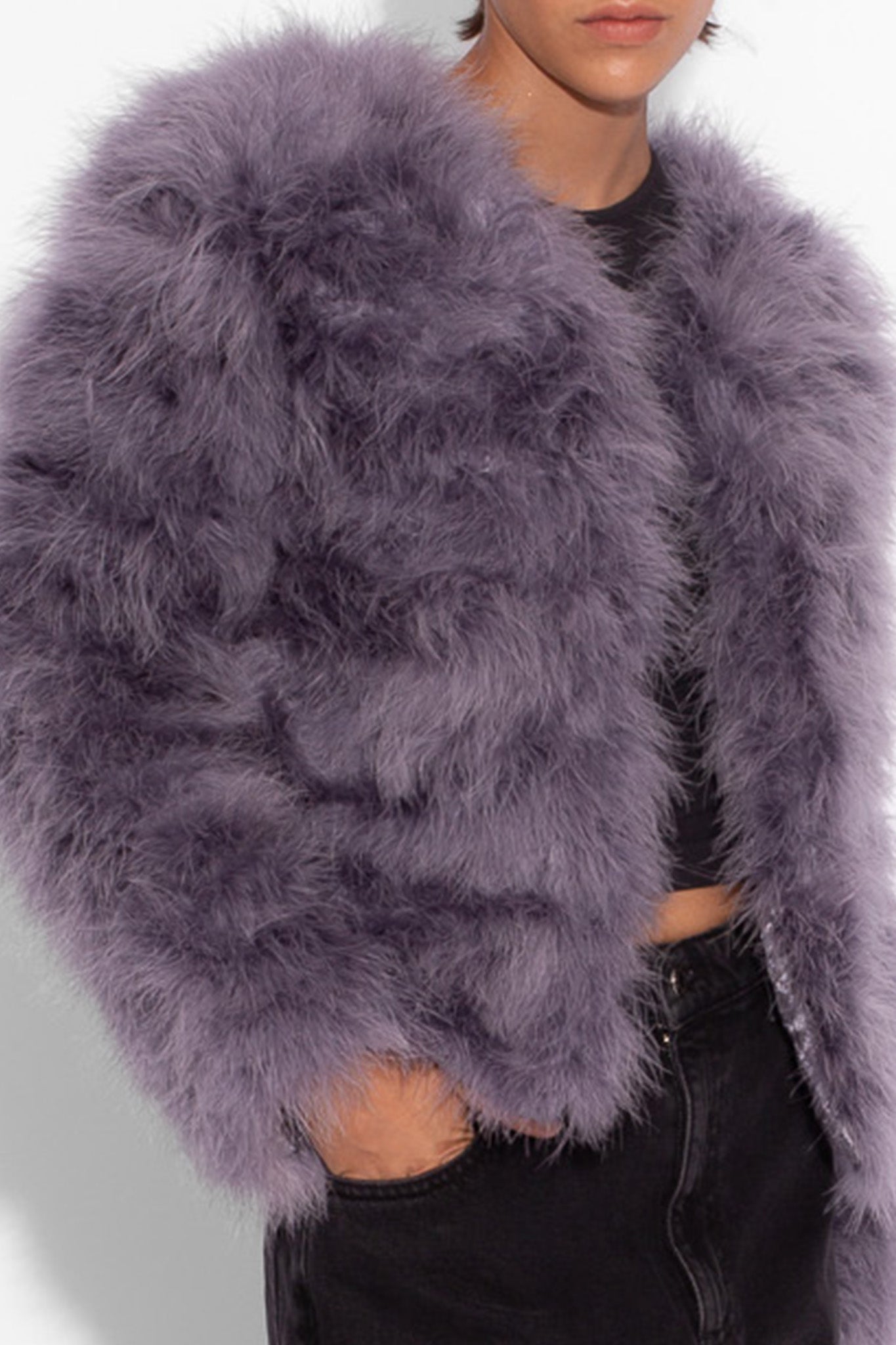 Baby Grey Marabou Jacket