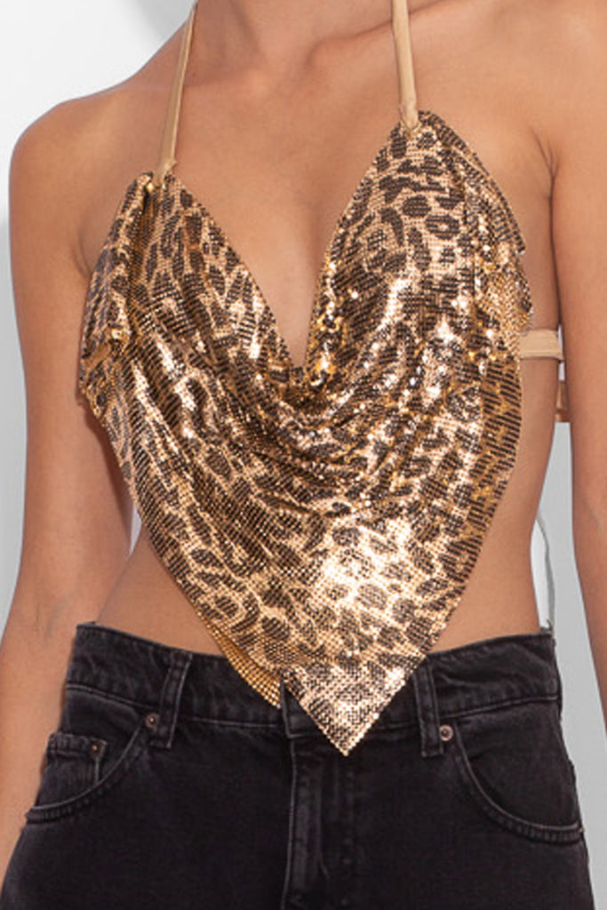 Sweetheart Leopard Chainmail Top