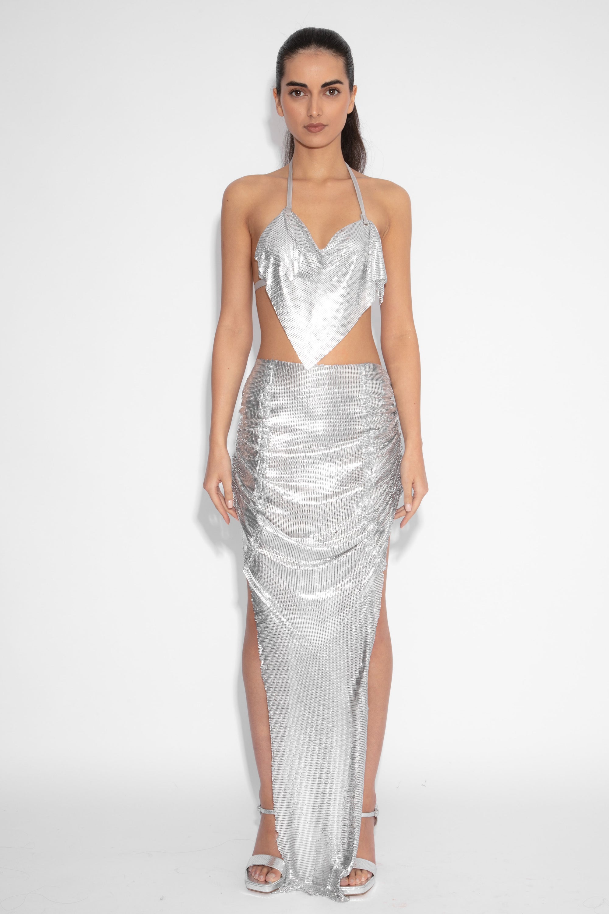 Chemical Reaction Chainmail Skirt in Silver