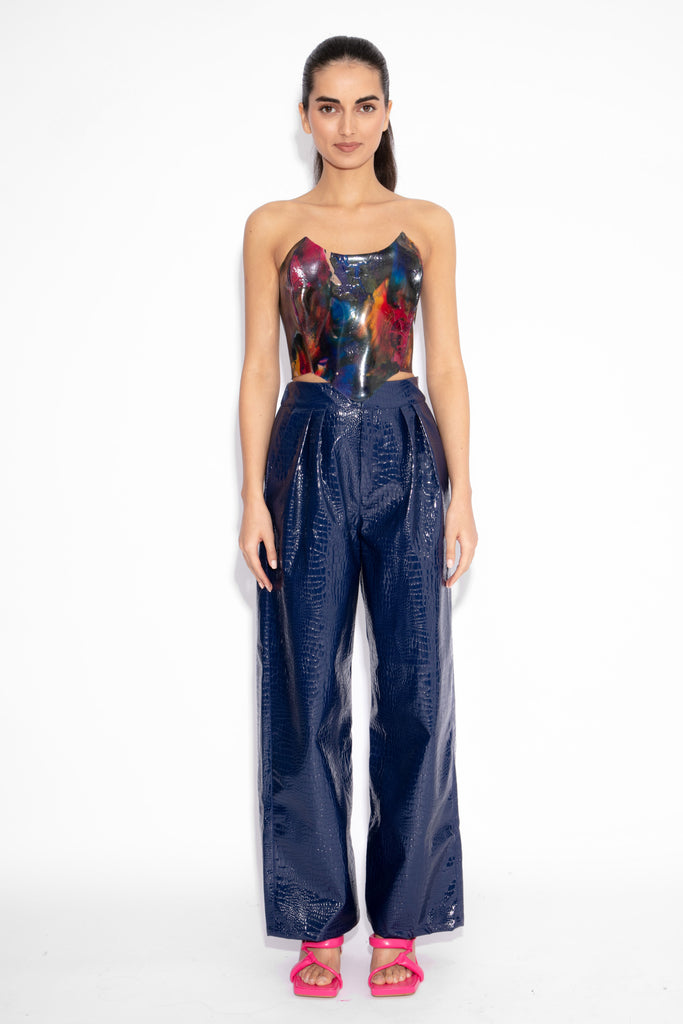 Magma Sculpted Corset Top in Galaxy