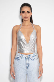 Double Chain Chainmail Top in Silver