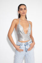 Double Chain Chainmail Top in Silver