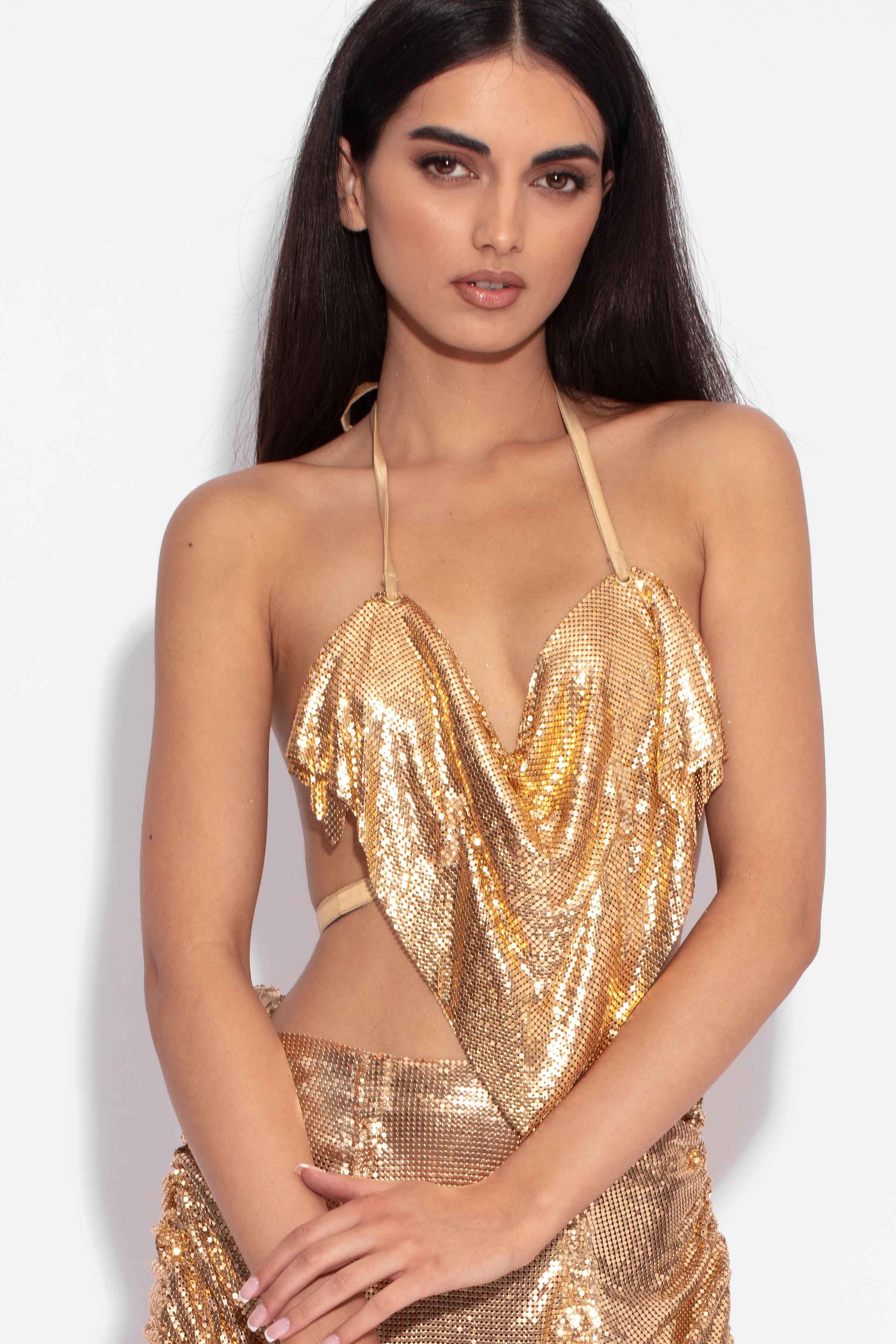 Chemical Reaction Gold Chainmail Skirt