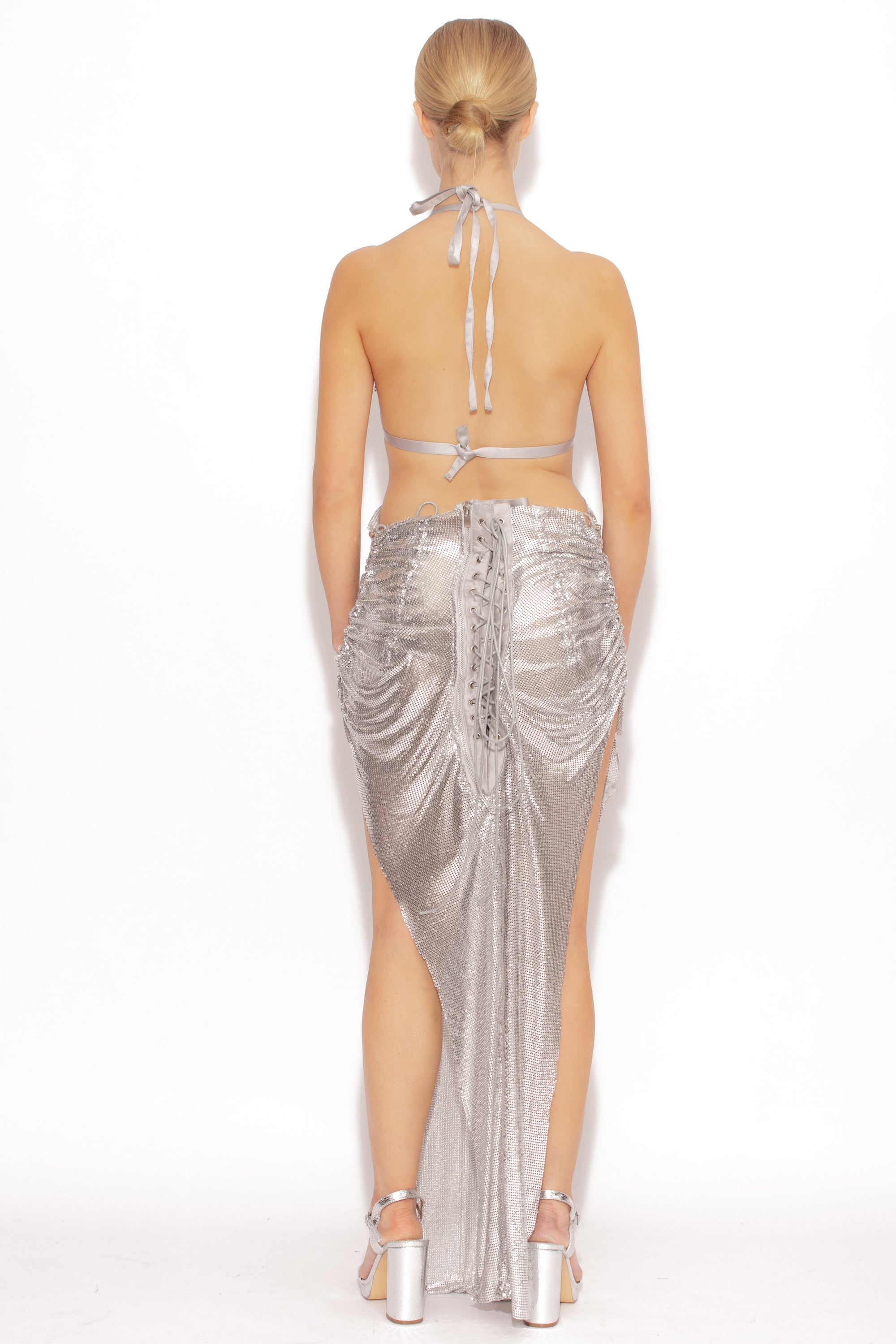 Chemical Reaction Chainmail Skirt in Silver